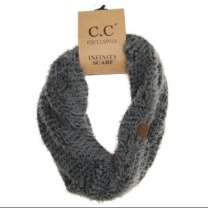 C.C Exclusive Infinity Fuzzy Scarf Grey NEW!
